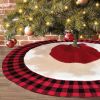 Free shipping Trustmade Plaid Christmas Tree Skirt 48 Inch Knitted Xmas Tree Mat for Home Party Christmas Holiday(Red Black Plaid