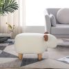 Kids Decorative Animal Sofa Stool, Ottoman Bedroom Furniture, Little Sheep Kids Footstool, Home Cartoon Chair with Solid Wood Legs, Decorative Footsto