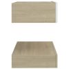 Bedside Cabinets 2 pcs White and Sonoma Oak 23.6"x13.8" Chipboard