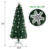 7ft Pre-Lit Artificial Christmas Tree with Multi-Colored Fiber Optic Light Xmas Tree with 290 Branches Tip Christmas Ornament Easy Assembly Christmas