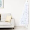 Artificial Half Christmas Tree with LED&Stand White 59" PVC