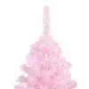 Artificial Christmas Tree with LEDs&Ball Set Pink 59.1" PVC