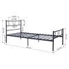 Metal Bed Frame Twin Size with Headboard and Footboard Single Platform Mattress Base,Metal Tube(twinsize, black) No Box Spring Needed