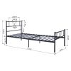 Metal Bed Frame Twin Size with Headboard and Footboard Single Platform Mattress Base,Metal Tube(twinsize, black) No Box Spring Needed