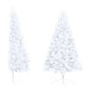 Artificial Half Christmas Tree with LED&Stand White 59" PVC