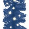 Christmas Garland with LED Lights 393.7" Blue