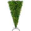 Upside Down Green Christmas Tree, with LED Warm White Lights, Reinforced Metal Base & Easy Assembly 6ft, w/1,000 Lush Branch Tips, 360 LED Lights