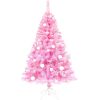 Pre-lit Artificial Christmas 2-Piece Set, 5FT Pink Christmas Tree with 6 feet Garland