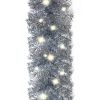 Christmas Garland with LED Lights 197" Silver