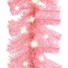 Christmas Garland with LED Lights 393.7" Pink