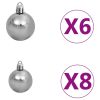 61 Piece Christmas Ball Set with Peak and 150 LEDs White&Gey