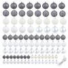 100 Piece Christmas Ball Set 2.4" White/Gray