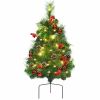 Set of 2 24 Inch Battery Powered Pre-lit Pathway Holiday Christmas Trees