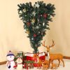 5 Ft Upsidedown Premium Artificial Christmas Tree with Solid Metal Stand, Festive Indoor and Outdoor Decoration