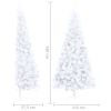 Artificial Half Christmas Tree with Stand White 70.8" PVC