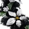 Christmas Garland with LED Lights Black 106.3" PVC