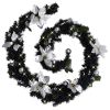 Christmas Garland with LED Lights Black 106.3" PVC