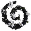 Christmas Garland with LED Lights Black 106.3" PVC