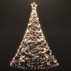 Christmas Tree with Metal Post 1400 LEDs Warm White 16.4'