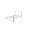 Twin Size Unique Flower Sturdy System Metal Bed Frame with Headboard and Footboard