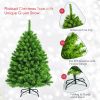 4.5ft Snow Flocked Hinged Artificial Christmas Tree w/ Metal Stand Green