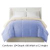 DunaWest Genoa King Size Box Quilted Reversible Comforter , Blue and Cream