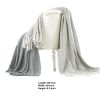 DunaWest Latina Cotton Throw with Decorative Fringe Set of 2, Gray