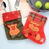 16Pcs Mini Christmas Stockings Bulk 3D Santa Snowman Reindeer Element Treat Bags Silverware Holders Hanging Socks Tree Decorations