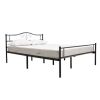 EASE-WAY Black Metal Bed Frame Queen Size, Vintage Headboard and Footboard, Premium Stable Steel Slat Support Mattress Foundation