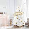 8 Ft High Christmas Tree 1500 Tips Decorate Pine Tree W/ Metal Legs, White