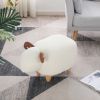 Kids Decorative Animal Sofa Stool, Ottoman Bedroom Furniture, Little Sheep Kids Footstool, Home Cartoon Chair with Solid Wood Legs, Decorative Footsto