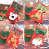 16Pcs Mini Christmas Stockings Bulk 3D Santa Snowman Reindeer Element Treat Bags Silverware Holders Hanging Socks Tree Decorations