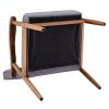 (75 x 69 x 84)cm Retro Modern Wooden Single Chair, Grey Fabric  YJ