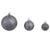 100 Piece Christmas Ball Set 2.4" White/Gray