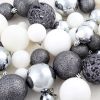 100 Piece Christmas Ball Set 2.4" White/Gray