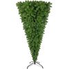 Upside Down Green Christmas Tree, with LED Warm White Lights, Reinforced Metal Base & Easy Assembly 6ft, w/1,000 Lush Branch Tips, 360 LED Lights