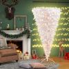 Upside Down Green Christmas Tree, with LED Warm White Lights, Reinforced Metal Base & Easy Assembly 6.6ft, w/1,200 Lush Branch Tips, 450 LED Lights