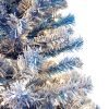 6FT Pre-Lit Hinged Artificial Fir Chritmas Tree, Snow Flocked Artificial Holiday Christmas Tree w/750 Branch Tips