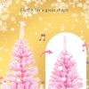 Pre-lit Artificial Christmas 2-Piece Set, 5FT Pink Christmas Tree with 6 feet Garland