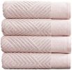 100% Cotton Soft Bath Towels Set | Quick Dry and Highly Absorbent, Textured Bath Towels 27" x 54" (4 Pack)