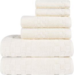 DIAOJIA Bath Towels Gray Towel Soft 6 Piece (Color: Ivory)