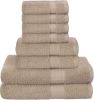 GLAMBURG Ultra Soft 8 Piece Towel Set - 100% Pure Ring Spun Cotton, Contains 2 Oversized Bath Towels 27x54, 2 Hand Towels 16x28, 4 Wash Cloths 13x13