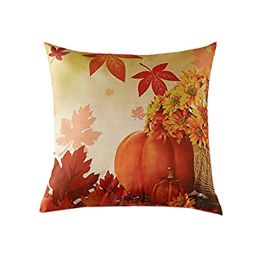 1Pcs Throw Pillow Covers Wear-resistant Dust-proof Linen Halloween Pumpkin Print Throw Cushion Home Office Hotel Decoration (Color: 4#)