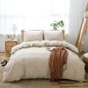 100% Washed Cotton Duvet Cover Set, Durable Fade-Resistant Natural Bedding Set (No Comforter)