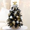 2ft Tabletop Christmas Tree with Light Artificial Small Mini Christmas Decoration with Flocked Snow;  Exquisite Decor & Xmas Ornaments for Table Top f