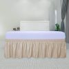 Elastic Ruffle pleated Bed Skirt Bedspread Cover w/ 15" Drop Valance Twin Set