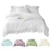 4 Season Seersucker Comforter Set Soft Breathable Ruffle Bedding Set 2/3 Pieces