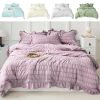 4 Season Seersucker Comforter Set Soft Breathable Ruffle Bedding Set 2/3 Pieces