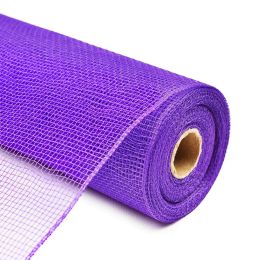 10" x 10 YDS Deco Poly Mesh Ribbon Christmas Halloween Holiday Decor Ribbon (Color: Purple)