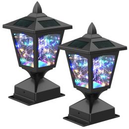 Garden & Patio Landscape Decoration Lighting Solar Post Lights 2 Pcs Set (Main Material: Plastic, Lighting Color: Blue-Violet)